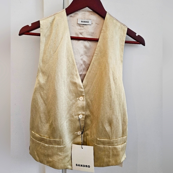 Sandro waistcoat size XS (FR 34), chalk color - Picture 1 of 6